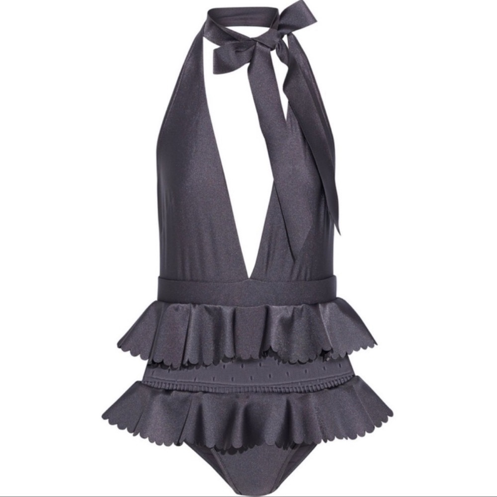 Zimmermann Ruffle trim neck tie swimsuit AU size 1 - Picture 5 of 17